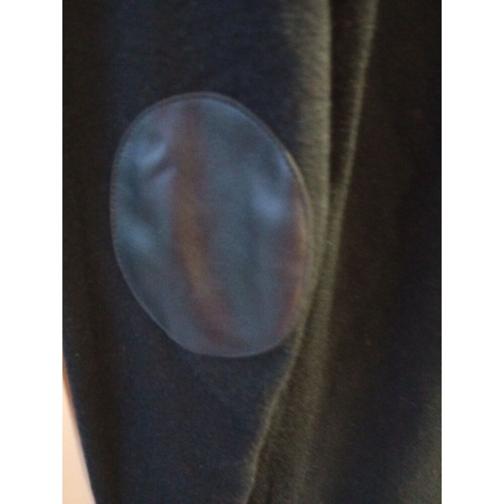 Evolution by Evrys Black Wide Cowl Neck Sweater Dress Leather Elbow Patches M - Picture 5 of 5